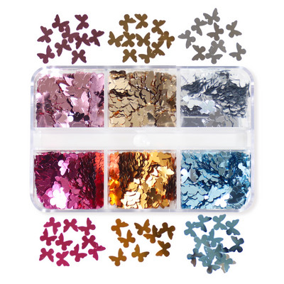 Olajfestés Pillangós körömmatricák Macaron Color Nails Art Glitter Flakes Manikűr Köröm kellékek Professzionális barkács kiegészítők
