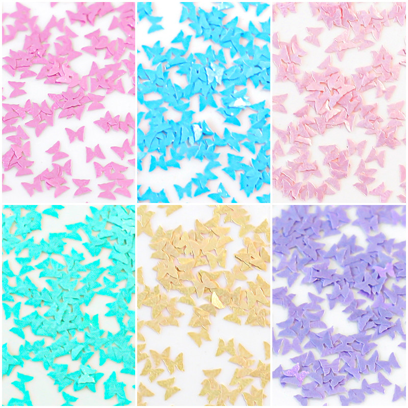 Olajfestés Pillangós körömmatricák Macaron Color Nails Art Glitter Flakes Manikűr Köröm kellékek Professzionális barkács kiegészítők