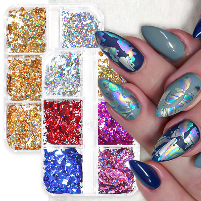Teenitor Nail Foil,Nails Rhinestones, Nail Flakes, Professional Nail  Decoration with Gems for Nails Stud Foil Glitters for Nails Art