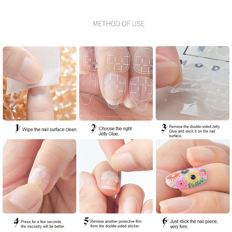 240 tk Kahepoolsed valeküünte kleeplindid läbipaistvad liimikleebis võltsküünte pikenduspulk akrüülist isetegemise näpunäiteid maniküüri tööriist