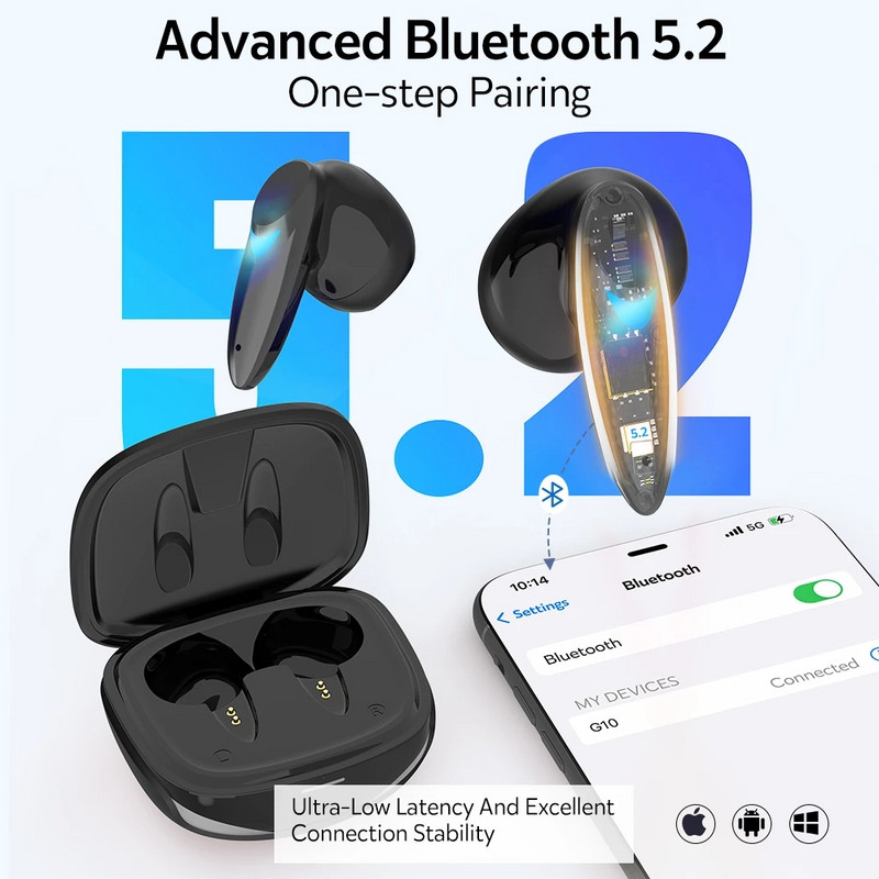 Nove originalne DACOM G10 TWS Bluetooth 5.2 slušalice s kontrolom dodirom, bežične stereo slušalice, sportske vodootporne za mobilne telefone