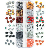 12 rešetki 3D Halloween Nail Art Šljokice Duh bundeva Lubanja Kriške od polimerske gline Pahuljice Ukrasi za nokte Pribor za manikuru