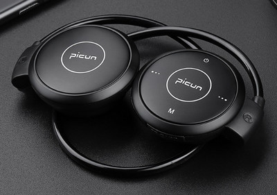 Picun T6 Sports Bluetooth ausinių ausinių kabliukas belaidis vandeniui atsparus MP3 triukšmą mažinančios ausinės, palaikančios TF kortelės ausines