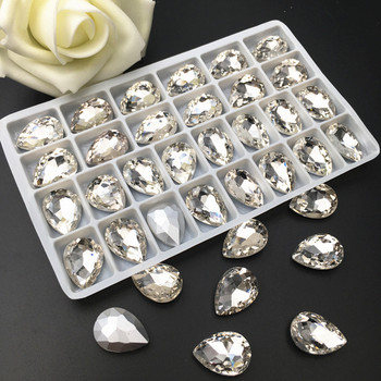Нови 3D кристали за нокти 10x14 мм, стъклени кристали с плоска гръб Използване за декорации за нокти Направи си сам кристали