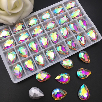 Нови 3D кристали за нокти 10x14 мм, стъклени кристали с плоска гръб Използване за декорации за нокти Направи си сам кристали