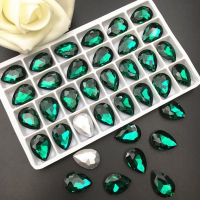 Új 3D köröm strassz, 10x14 mm-es, lapos hátú üvegkristályok barkácsolás körömdíszítésekhez strasszokhoz