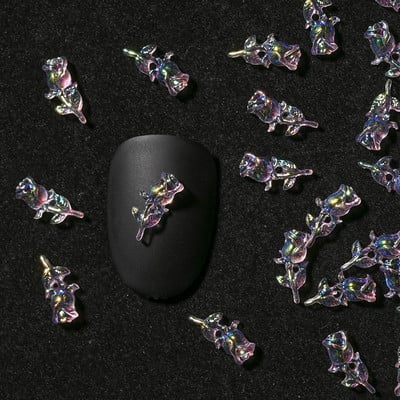 10db 3D körmök virág akril körömdísz divatos varázslatok kristályokkal faragott strasszok, nyomott körmök pillangó gyöngy díszítés