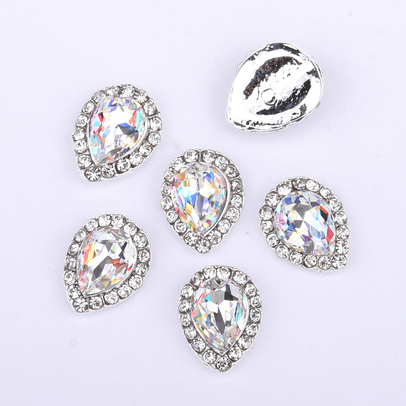 10 τμχ Crystal strass nail art πέτρες κράμα 3d διακοσμητικά λαμπερά γούρια νυχιών στρας για επώνυμα αξεσουάρ κοσμημάτων