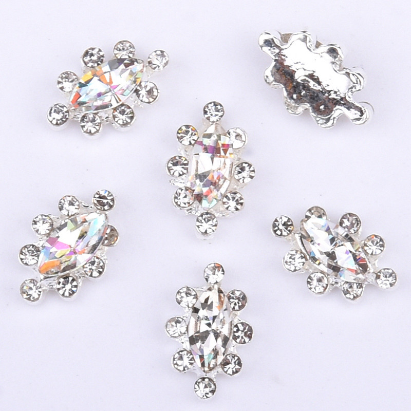 10 τμχ Crystal strass nail art πέτρες κράμα 3d διακοσμητικά λαμπερά γούρια νυχιών στρας για επώνυμα αξεσουάρ κοσμημάτων