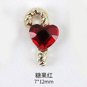 10kom Krila šišmiša Valentinovo Srce od kamenčića Privjesci za nokte 3D Ukrasi za nokte od legure kristala Metalni štapić Dodaci za štapove