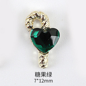 10kom Krila šišmiša Valentinovo Srce od kamenčića Privjesci za nokte 3D Ukrasi za nokte od legure kristala Metalni štapić Dodaci za štapove