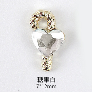 10kom Krila šišmiša Valentinovo Srce od kamenčića Privjesci za nokte 3D Ukrasi za nokte od legure kristala Metalni štapić Dodaci za štapove