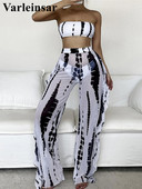 Bandeau Tie Dye With Beach Παντελόνι Μπικίνι Γυναικείο Μαγιό Γυναικεία Μαγιό Σετ μπικίνι τριών τεμαχίων Bather Μαγιό Swim V4086