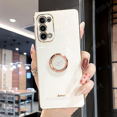 Луксозен калъф за пръстени за Samsung Galaxy A53 A13 A23 A52 A32 A72 A73 A12 A51 A71 4G 5G покритие Квадратно силиконово покритие A 53 33