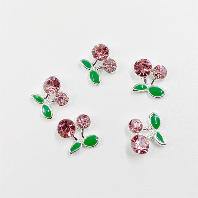 50 buc Mini Nails Art Cireș Strasuri 3D Aliaj unghii de lux Piese Accesorii Glitter Metal Manichiură Charms Decorații 6/8mm