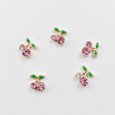 50 buc Mini Nails Art Cireș Strasuri 3D Aliaj unghii de lux Piese Accesorii Glitter Metal Manichiură Charms Decorații 6/8mm