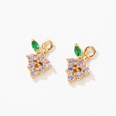 5db Piercing cirkon gyümölcs ananász ötvözet köröm gyémánt ékszer 3D luxus körömfényező alma aranyozott karika bűbáj medál S3