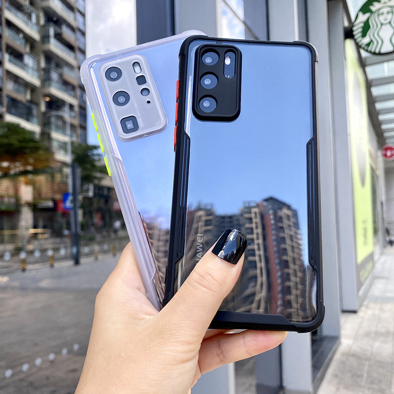 Luksuzna prozirna maska za telefon s okvirom otporna na udarce za HUAWEI P40 P30 Pro Lite Lens Potpuna zaštitna prozirna maska za Huawei P 40 P30
