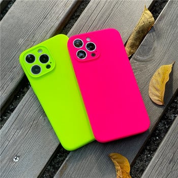 για iPhone 14 pro max Θήκη Neon Liquid Silicone 13 XR 7 8 Plus XS X Fluorescent Funda Case για iPhone 12 11 Pro Max SE Θήκες