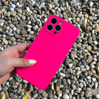 iPhone 14 pro max korpusam Neona šķidrais silikons 13 XR 7 8 Plus XS X fluorescējošais Funda vāciņš iPhone 12 11 Pro Max SE korpusiem