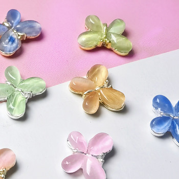 5Pcs Symphony Butterfly Parts Nails Charms Magic Alloy Jewelry Opal Crystal Nail Decoration Colorful Gems Rhinestone Accessories