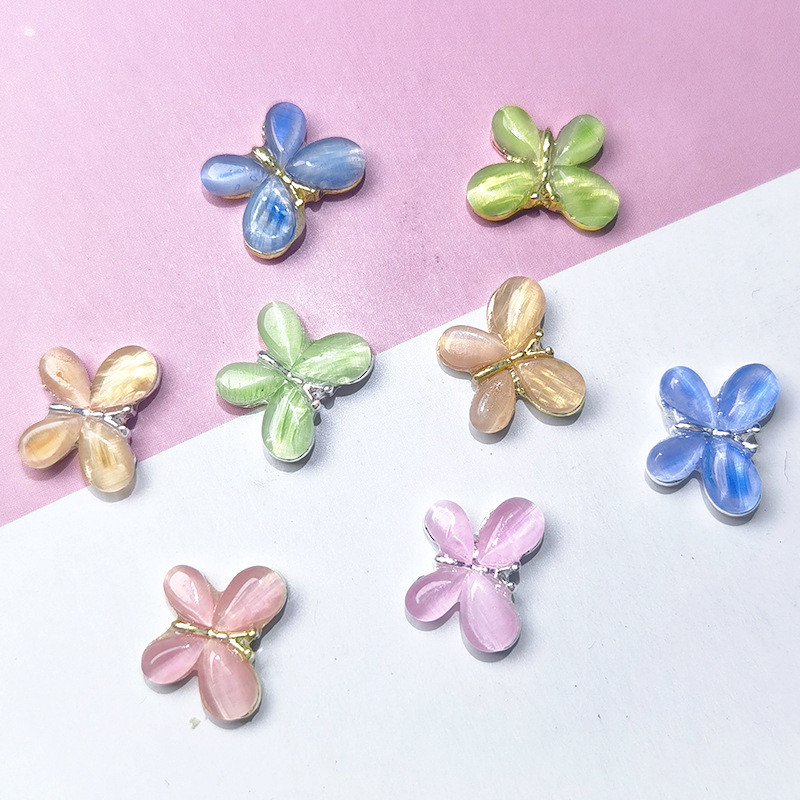 5 vnt. simfoninių drugelių dalys, nagai, žavesiai, stebuklingo lydinio papuošalai, opaliniai krištoliniai nagų papuošimai, spalvingi brangakmeniai, krištolo priedai