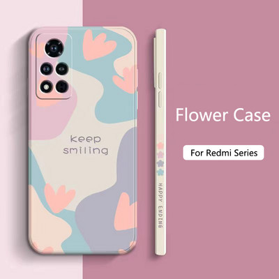 Калъф за телефон с цветя за Xiaomi Redmi Note 12 11 Pro Plus 5G 11S 11T 11E 10S 10 9S 9 Redmi 10C Удароустойчив матов мек силиконов капак