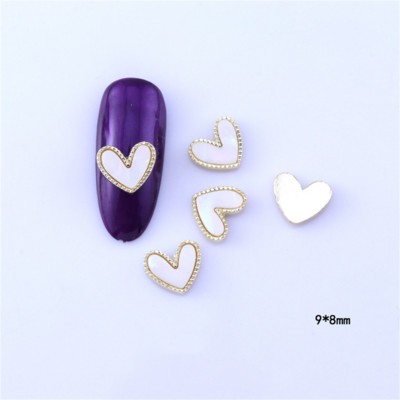 10 vnt Širdies nagų pakabukai Marmuriniai kevaliniai nagų dailė Kalnų krištolinio lydinio pakabukai Brangakmeniai Manikiūro Dekoras Kawaii Papuošalų Priedai
