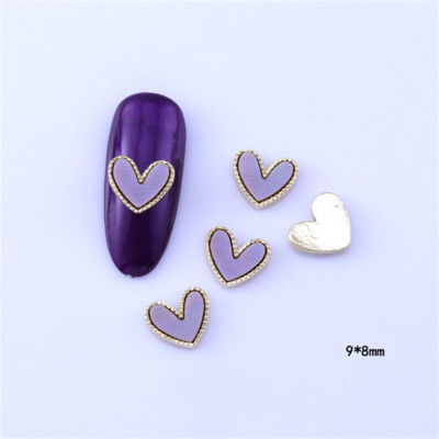 10 vnt Širdies nagų pakabukai Marmuriniai kevaliniai nagų dailė Kalnų krištolinio lydinio pakabukai Brangakmeniai Manikiūro Dekoras Kawaii Papuošalų Priedai