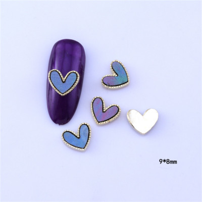 10 vnt Širdies nagų pakabukai Marmuriniai kevaliniai nagų dailė Kalnų krištolinio lydinio pakabukai Brangakmeniai Manikiūro Dekoras Kawaii Papuošalų Priedai