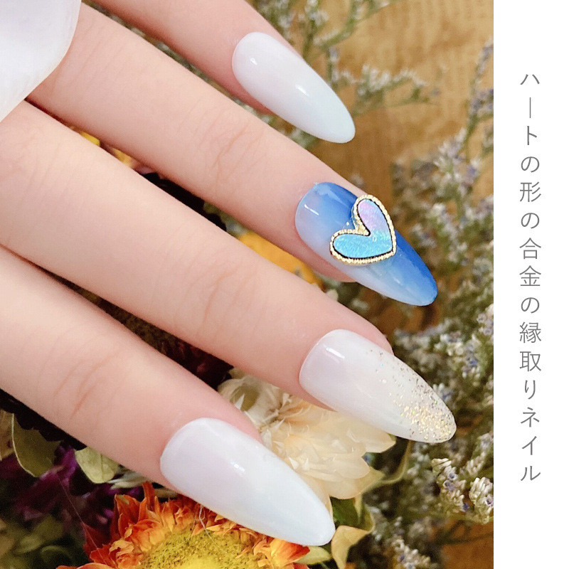 10 vnt Širdies nagų pakabukai Marmuriniai kevaliniai nagų dailė Kalnų krištolinio lydinio pakabukai Brangakmeniai Manikiūro Dekoras Kawaii Papuošalų Priedai