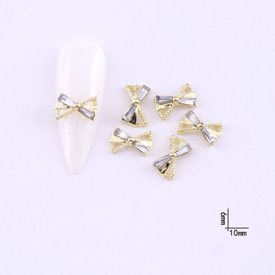 10db Gold CZ Spider Charms, 8type Real Gold bevont sárgaréz,Spider /Bee strassz köröm design arany ékszer fém köröm 12x12mm