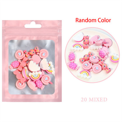 20db Kawaii Resin Nail Art Charms Szív Gyümölcs Állatok Jelly Gummy Mix Sweet Candy 3D Körömdizájner Dekorok Körömdísz Kiegészítők