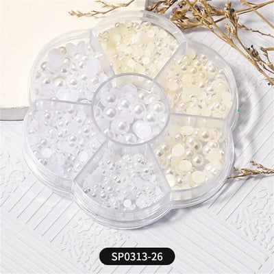 1 Virág alakú doboz Aurora Bear pillangó köröm varázsalkatrészek 3D gyümölcs puha agyag/héj/bowknot körömdíszek Manikűr kellékek B121