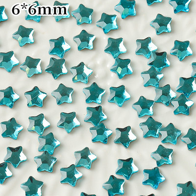 50db Sparkly Stars Alkatrészek Köröm Strassz 3D Üveg Lapos Aljú Starfish Pentagram Nail Art Dekoráció Manikűr Kiegészítők 6mm