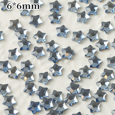 50db Sparkly Stars Alkatrészek Köröm Strassz 3D Üveg Lapos Aljú Starfish Pentagram Nail Art Dekoráció Manikűr Kiegészítők 6mm