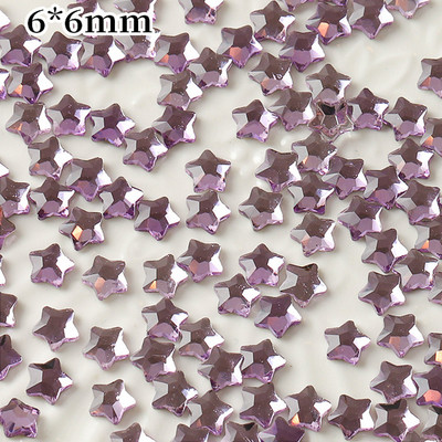 50db Sparkly Stars Alkatrészek Köröm Strassz 3D Üveg Lapos Aljú Starfish Pentagram Nail Art Dekoráció Manikűr Kiegészítők 6mm