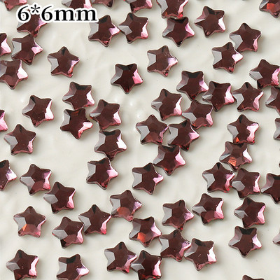 50db Sparkly Stars Alkatrészek Köröm Strassz 3D Üveg Lapos Aljú Starfish Pentagram Nail Art Dekoráció Manikűr Kiegészítők 6mm