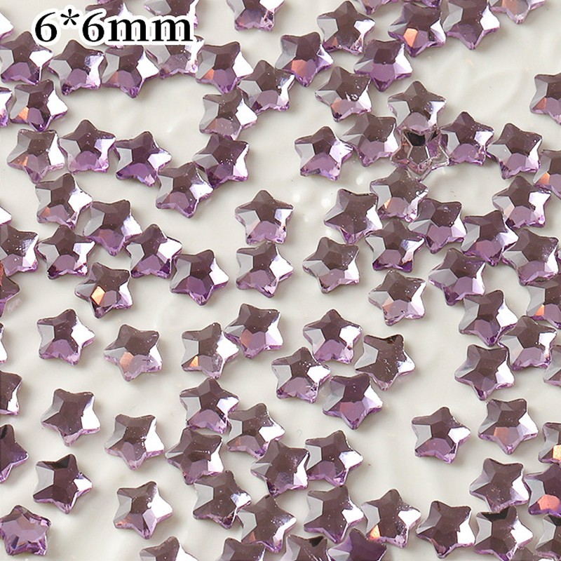 50db Sparkly Stars Alkatrészek Köröm Strassz 3D Üveg Lapos Aljú Starfish Pentagram Nail Art Dekoráció Manikűr Kiegészítők 6mm