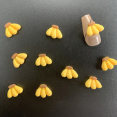 10db Gyanta Bee Jar Körömdíszek Napos sütik Levelek Banán Gyümölcsök Kawaii Nails Charm Alkatrészek 3D Rajzfilm Akril Kiegészítők G2