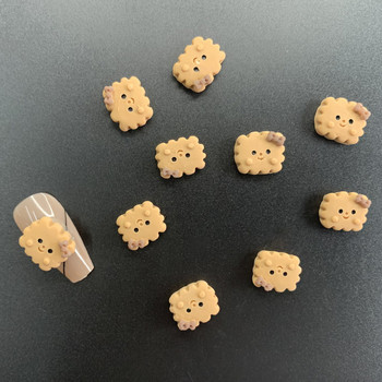 10 бр. Смола Bee Jar Декорации за нокти Sun Cookies Листа бананови плодове Kawaii Nails Charm Parts 3D анимационни акрилни аксесоари G2