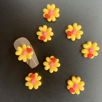 10db Gyanta Bee Jar Körömdíszek Napos sütik Levelek Banán Gyümölcsök Kawaii Nails Charm Alkatrészek 3D Rajzfilm Akril Kiegészítők G2