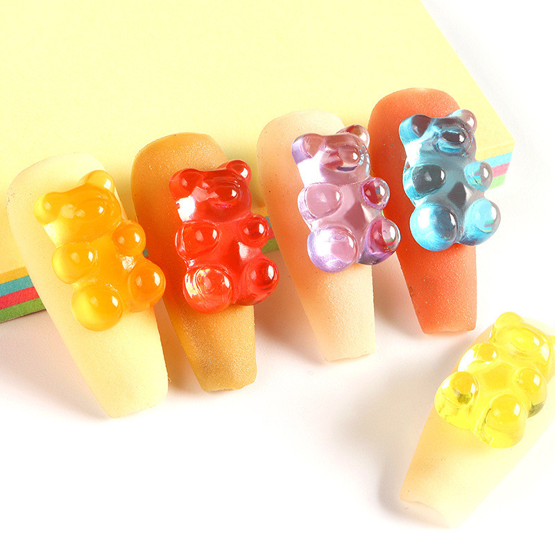 20kom Candy Bear privjesci za nokte Kristalno prozirno žele drago kamenje Dekoracije za manikuru Kawaii DIY dodaci za nokte sa kamenčićima 12*17 mm