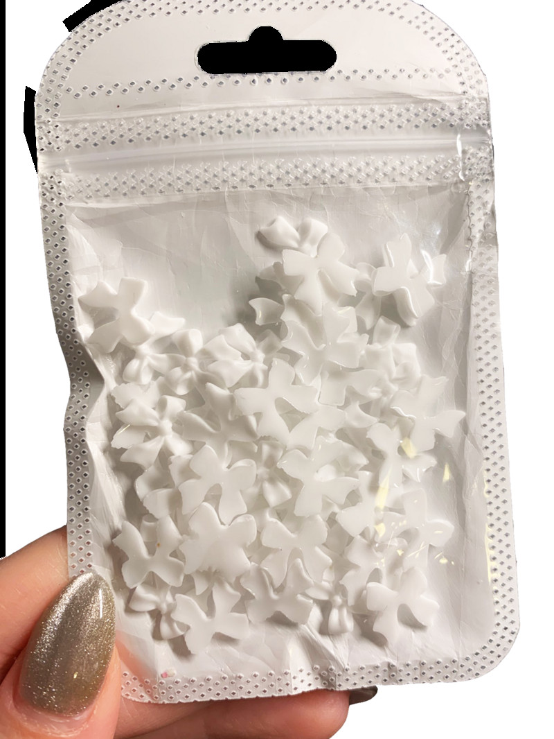 50 komada Crno-bijele mašne od smole Nail Art Dodaci za nokte Bowknot Nail Charms Ornament Nakit DIY Dizajn manikure 3D Klasični ukrasi