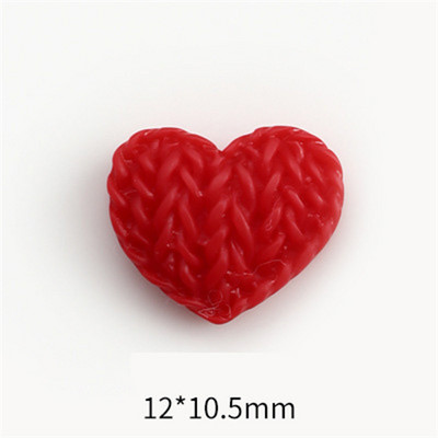 10 τμχ Μάλλινες κουλούρες σε σχήμα αμυγδαλωτού καρδιές καρφιά Διακοσμήσεις από ρητίνη 3D ιαπωνική τέχνη νυχιών αγάπης πουλόβερ υφή γούρι διακοσμήσεις