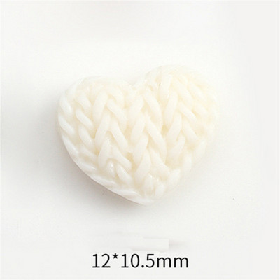10 τμχ Μάλλινες κουλούρες σε σχήμα αμυγδαλωτού καρδιές καρφιά Διακοσμήσεις από ρητίνη 3D ιαπωνική τέχνη νυχιών αγάπης πουλόβερ υφή γούρι διακοσμήσεις