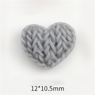 10 τμχ Μάλλινες κουλούρες σε σχήμα αμυγδαλωτού καρδιές καρφιά Διακοσμήσεις από ρητίνη 3D ιαπωνική τέχνη νυχιών αγάπης πουλόβερ υφή γούρι διακοσμήσεις