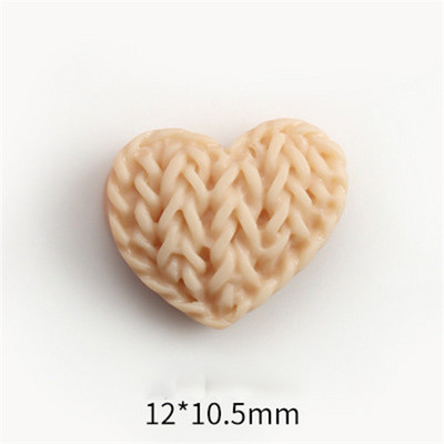 10 τμχ Μάλλινες κουλούρες σε σχήμα αμυγδαλωτού καρδιές καρφιά Διακοσμήσεις από ρητίνη 3D ιαπωνική τέχνη νυχιών αγάπης πουλόβερ υφή γούρι διακοσμήσεις
