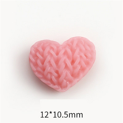 10 τμχ Μάλλινες κουλούρες σε σχήμα αμυγδαλωτού καρδιές καρφιά Διακοσμήσεις από ρητίνη 3D ιαπωνική τέχνη νυχιών αγάπης πουλόβερ υφή γούρι διακοσμήσεις