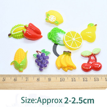 50 бр. Kawaii Food Fun Nail Art Charms Карикатурни бонбони Плодове Декорации за нокти Смола Акрилни сладки 3D части за маникюр